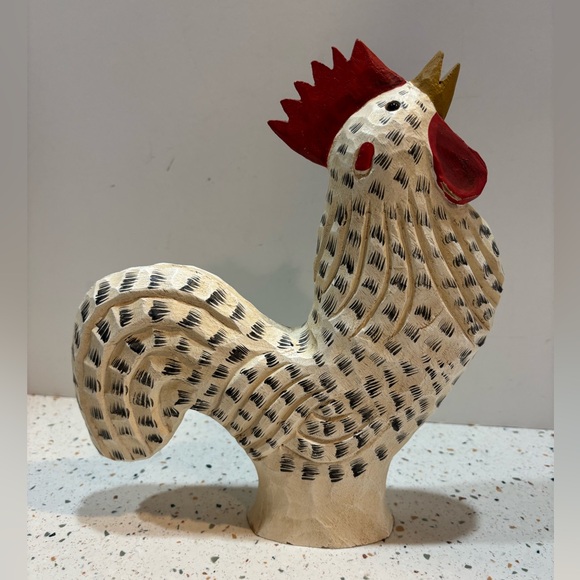 Hand-Carved Wooden Rooster Sculpture — Signed by Artist James Haddon - Picture 2 of 7